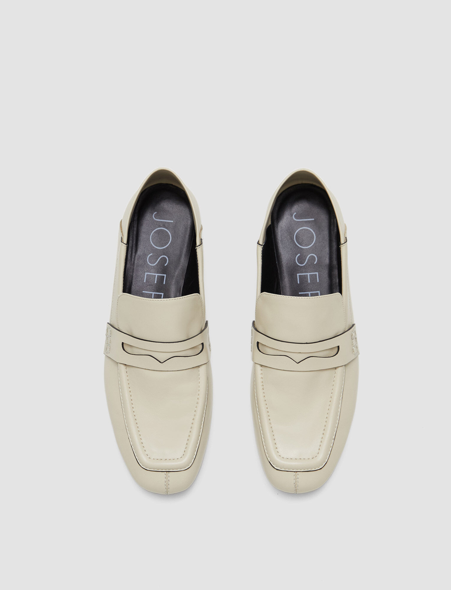 Joseph, Leather Loafers, in Parchment
